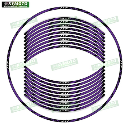For Yamaha MT-125 MT125 motorcycle 17 inch front and rear wheel stickers modified waterproof reflective wheel rim stickers