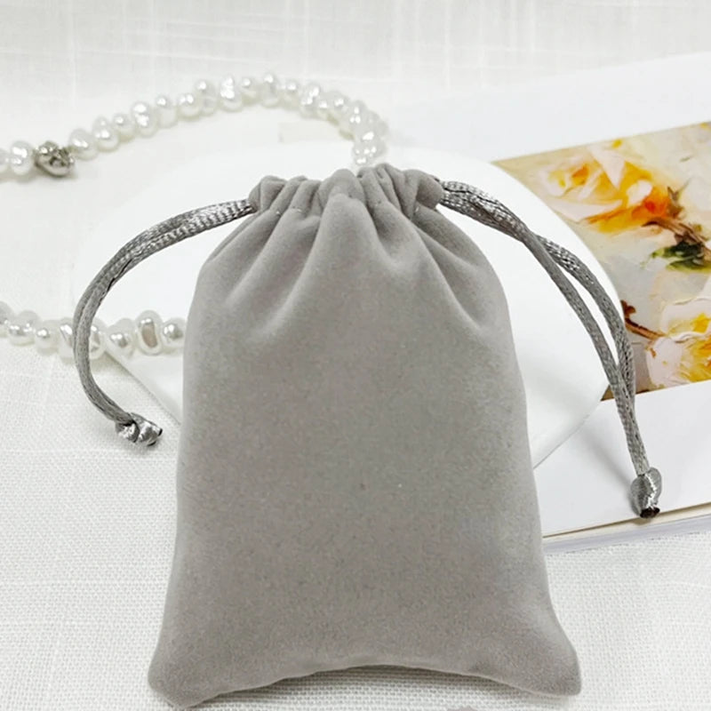 16Colors Jewelry Suede Polyster Nylon Drawstring Vevet Bag Earring Necklace Bracelet Packaging Storage Bag Gift Add Logo - AMULET RING STORE