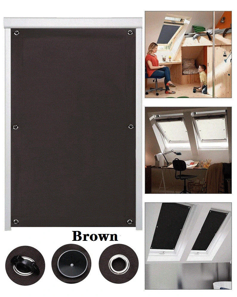 Blackout Skylight Window Blinds with Suction Cups Portable Thermal Insulated Adjustable Curtain for Bedroom Travel Car - AMULET RING STORE