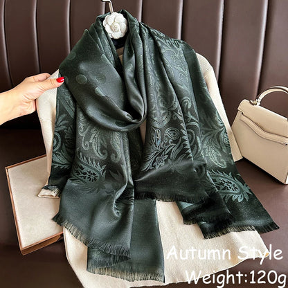 Autumn Bohemian Ethnic Paisley Cashmere Shawls Scarf for Women Warm Jacquard Pashmina Scarves Print Design Lady Foulard Stoles - AMULET RING STORE