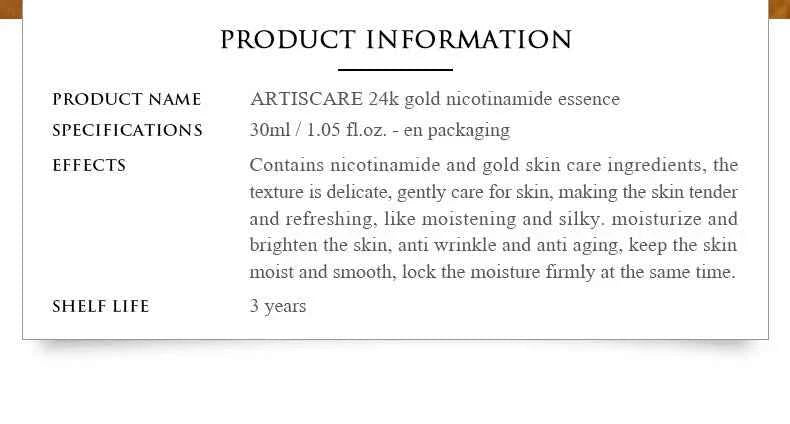 ARTISCARE 24K Gold Serum SET for Facial Care Eye Cream Moisturizing Face Essence Skin Care Products