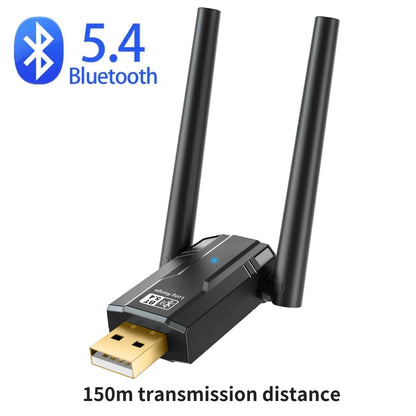 150m Bluetooth 5.4 USB Adapter 5.3 Dongle Driver Free for Windows 11/10/8.1 Mouse Keyboard Audio Receiver Transmitter Bluetooth - AMULET RING STORE