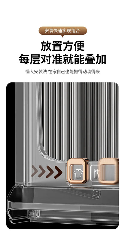 Large Capacity Foldable Storage Box Plastic Clothes Organizer Transparent Home Storage Trunk for Clothes Sundries Organizer - AMULET RING STORE