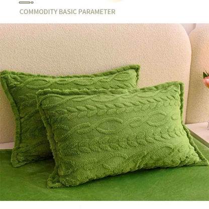 Home Textiles Velvet Flannel Bedding Set Plush Solid Color Duvet Cover Fluffy Reversible Plush Bedding Set Warm for Winter King