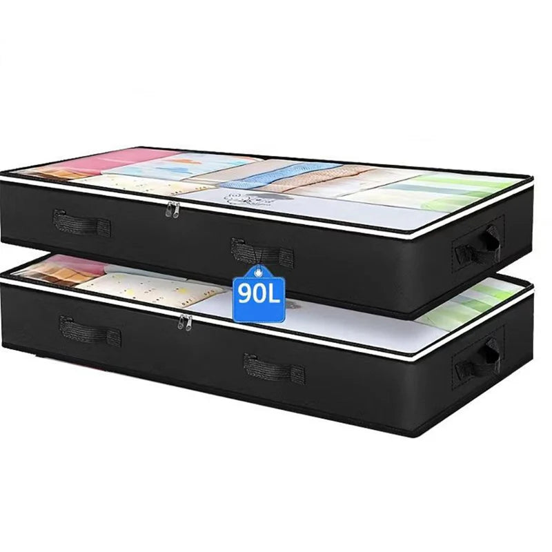 Foldable Under Bed Storage Containers with Clear Window Underbed Toy Organizers and Clothing Storage Bags Closet Storage Bins - AMULET RING STORE