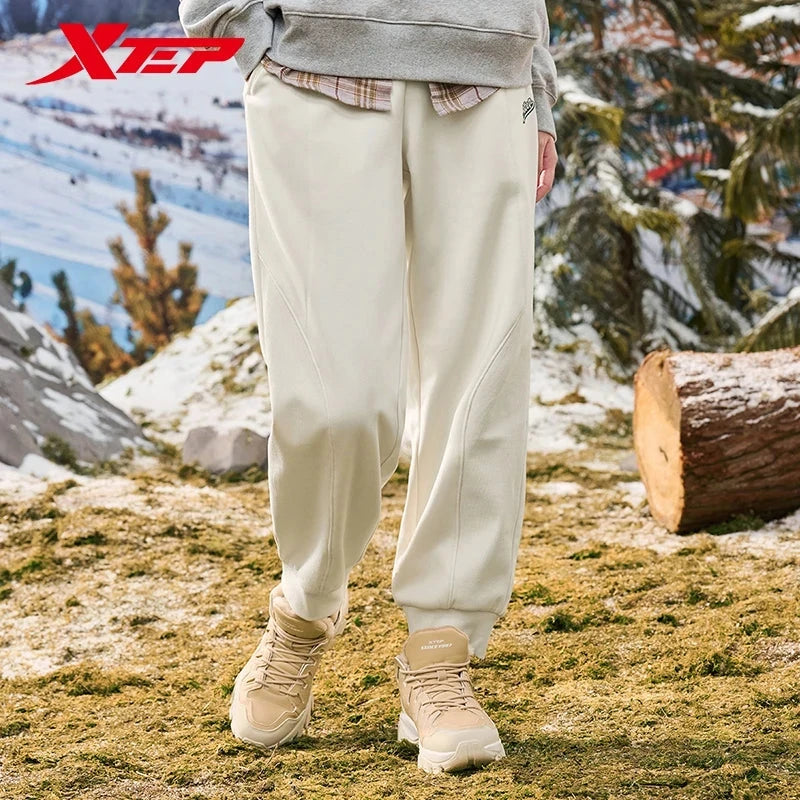 Xtep Trousers For Men And Women 2024 Winter Knitting Loose Exercise Sweatpants Casual Trendy Warm Soft Bottoms 876427630125