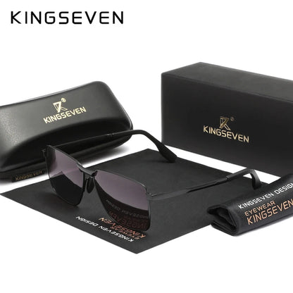 KINGSEVEN Classic Sunglasses Men Rectangle Alloy Frame Glasses Polarized UV400 Casual Trendy Driving Eyewear