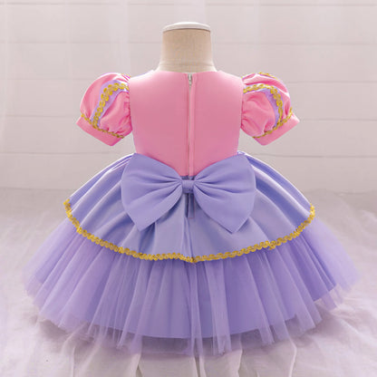 Princess Dress For Toddler Little Girl Luxurious Bow Gown Kids Birthday Party Clothes Halloween Carnival Children Princess Dress