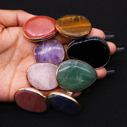 Irregular Natural Amethyst Rings Open Adjustable Green Aventurine Agate Finger Ring for Women and Men  Fashion Jewelry Ring Gift