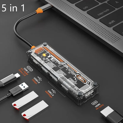 Basix 10 in 1 USB C HUB 4K30Hz Dock Station Type C to HDMI-Compatible RJ45 Ethernet PD100W for MacBook iPad Huawei Sumsang Phone