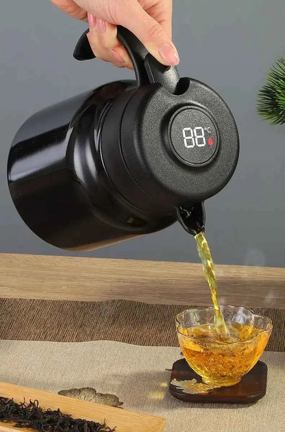 Smart LED Thermos 316 Stainless Steel Insulation Braising Teapot Large Capacity Hot Water Bottle Separating Coffee Vacuum Flask