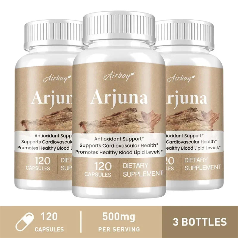 Arjuna Capsules - Supports Heart, Cardiovascular Health, Promotes Cellular Energy Production, Antioxidant, Non-GMO, Vegan - AMULET RING STORE