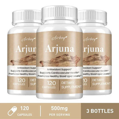 Arjuna Capsules - Supports Heart, Cardiovascular Health, Promotes Cellular Energy Production, Antioxidant, Non-GMO, Vegan - AMULET RING STORE