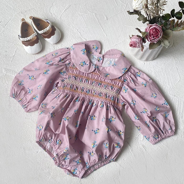 2024 New Autumn 0-3Yrs Kids Princess Dress Baby Bodysuits Long Sleeved Cotton Print Infant Baby Girls Party Dress Sister Clothes