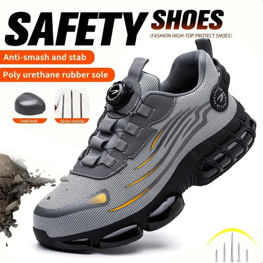 Breathable lace-free soft sole comfortable anti-smash anti-puncture labour insurance shoes - AMULET RING STORE