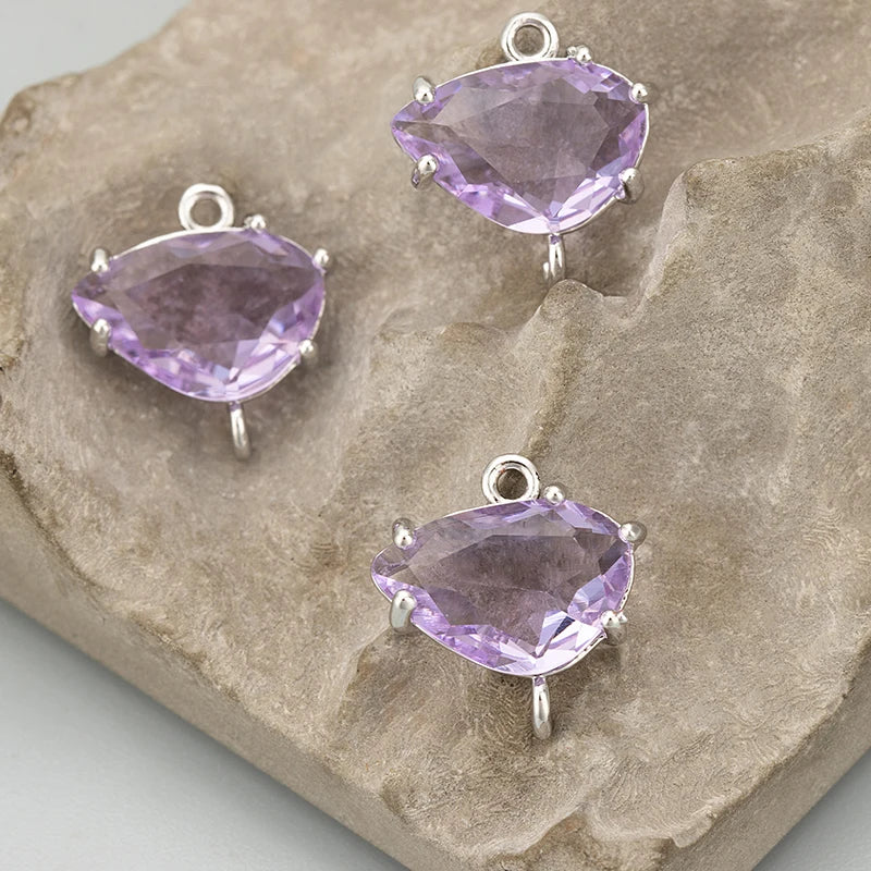 GUFEATHER ME92,jewelry accessories,18k gold rhodium plated,copper,glass,hand made,charms,diy pendants,jewelry making,6pcs/lot - AMULET RING STORE