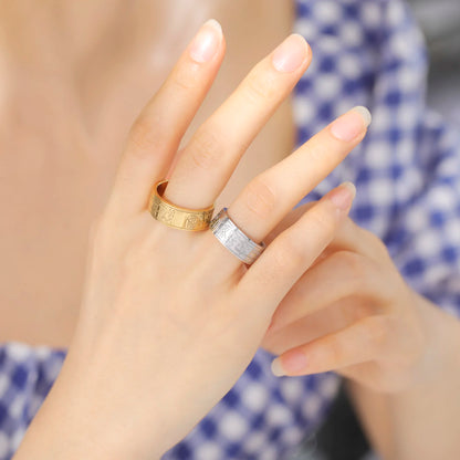 Jeshayuan Quran Rings Muslim Islamic Halal Ring Arabic God Stainless Steel 8mm Wide Religious Allah Ring For Men