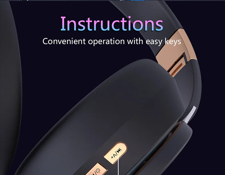 Headphones Bluetooth Wireless Headsets With Mic Music Gaming Sports Earpieces Great Bass Earphones Foldable Support TF SD-Card