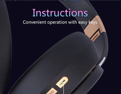 Headphones Bluetooth Wireless Headsets With Mic Music Gaming Sports Earpieces Great Bass Earphones Foldable Support TF SD-Card