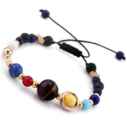 New Cosmic Galaxy Solar System Bracelet Female Transfer Beads Eight Planets Natural Hand-woven Yoga Bracelet Jewelry Accessories