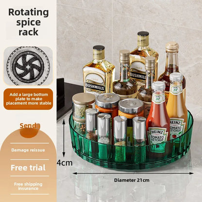 360° Rotating Plastic Storage Rack Bathroom Storage Organizer Kitchen Snack Food Oil Seasoning Bottle Storage Rack Fruit Tray - AMULET RING STORE