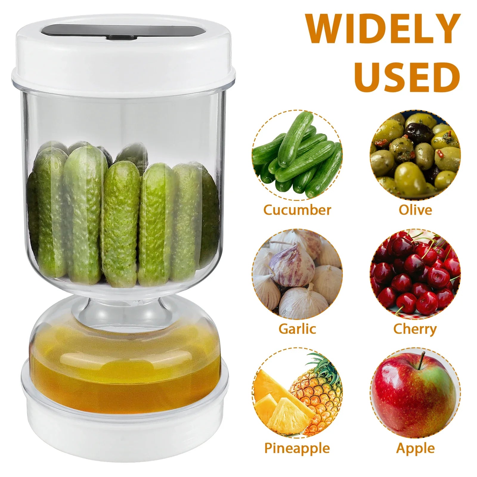 Pickles Jar Dry and Wet Dispenser Pickle Olives Hourglass Jar Leakproof Reusable for Food Storage Kitchen Foods Separator Tools - AMULET RING STORE