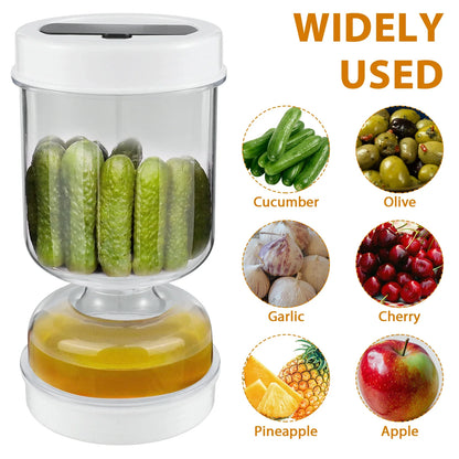 Pickles Jar Dry and Wet Dispenser Pickle Olives Hourglass Jar Leakproof Reusable for Food Storage Kitchen Foods Separator Tools - AMULET RING STORE