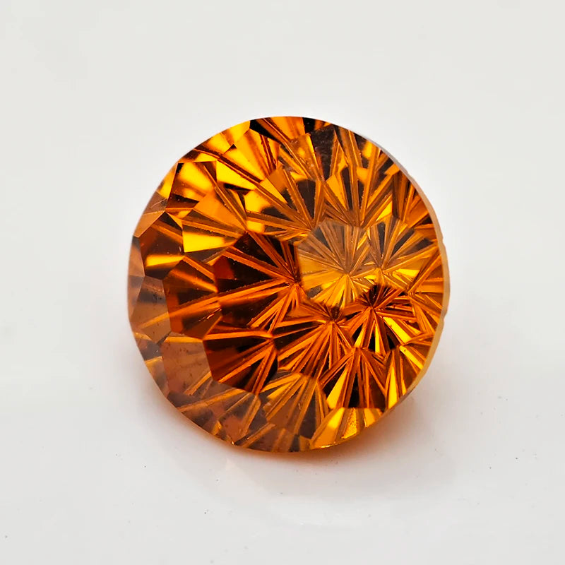 New Partschinite 5.0-12.0mm Round Pyrotechnic Cut Cubic Zirconia Stones Loose Gemstone for Jewelry Making