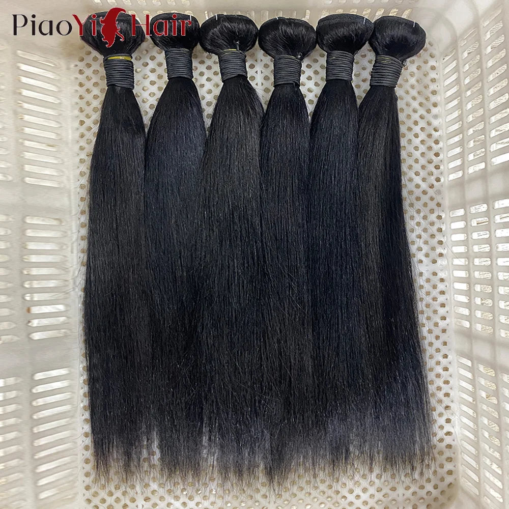 12A Double Drawn Straight Human Hair Bundle 100% Raw Human Hair 20 22 24Inch Unprocessed Virgin Human Hair Extension Top Quality