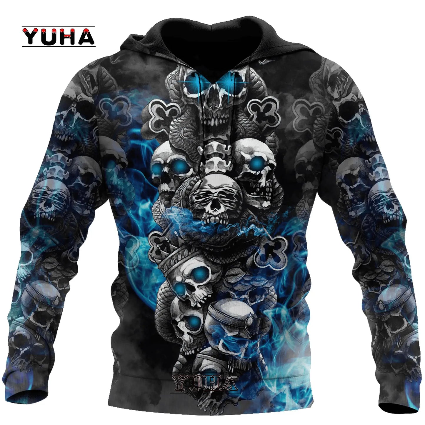 Dark Red Skull Tattoo 3D All Over Printed Men's Hoodie & Sweatshirt Spring and Autumn Unisex Hoodies Casual Sportswear - AMULET RING STORE