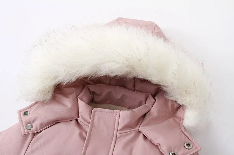 -30 Winter Baby Clothes Thicken Warm Jumpsuits Snowsuits Girl Boy Hooded Jacket Waterproof Rompers Ski Suits Kids Coat Outerwear - AMULET RING STORE