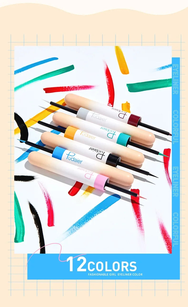 12 Colors Liquid Eyeliner Pencil Shimmer Sexy EyeShadow Portable Waterproof Durable Eyeliner Women Hot Sales Makeup Cosmetics - AMULET RING STORE