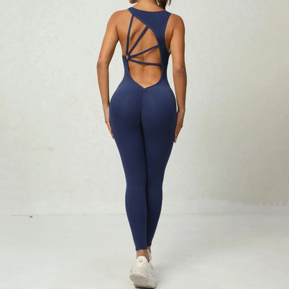 Seamless Yoga Jumpsuits Sports Fitness One-Piece Yoga Sleeveless Workout Clothes Running Sportswear Tight Training Tracksuits