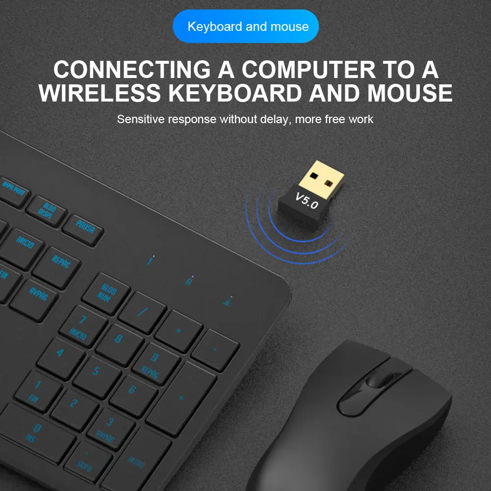 Wireless Audio Adapter Bluetooth-Compatible 5.0/5.1 Dongle 2.4G Audio Receiver Support Win7/8/8.1/10 for Computer Tablet Desktop - AMULET RING STORE