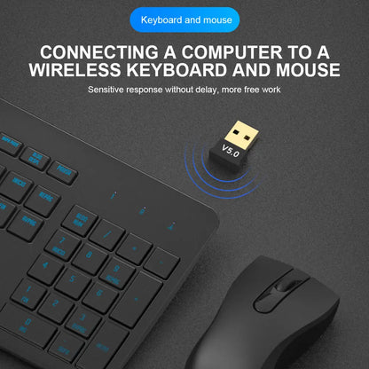Wireless Audio Adapter Bluetooth-Compatible 5.0/5.1 Dongle 2.4G Audio Receiver Support Win7/8/8.1/10 for Computer Tablet Desktop - AMULET RING STORE