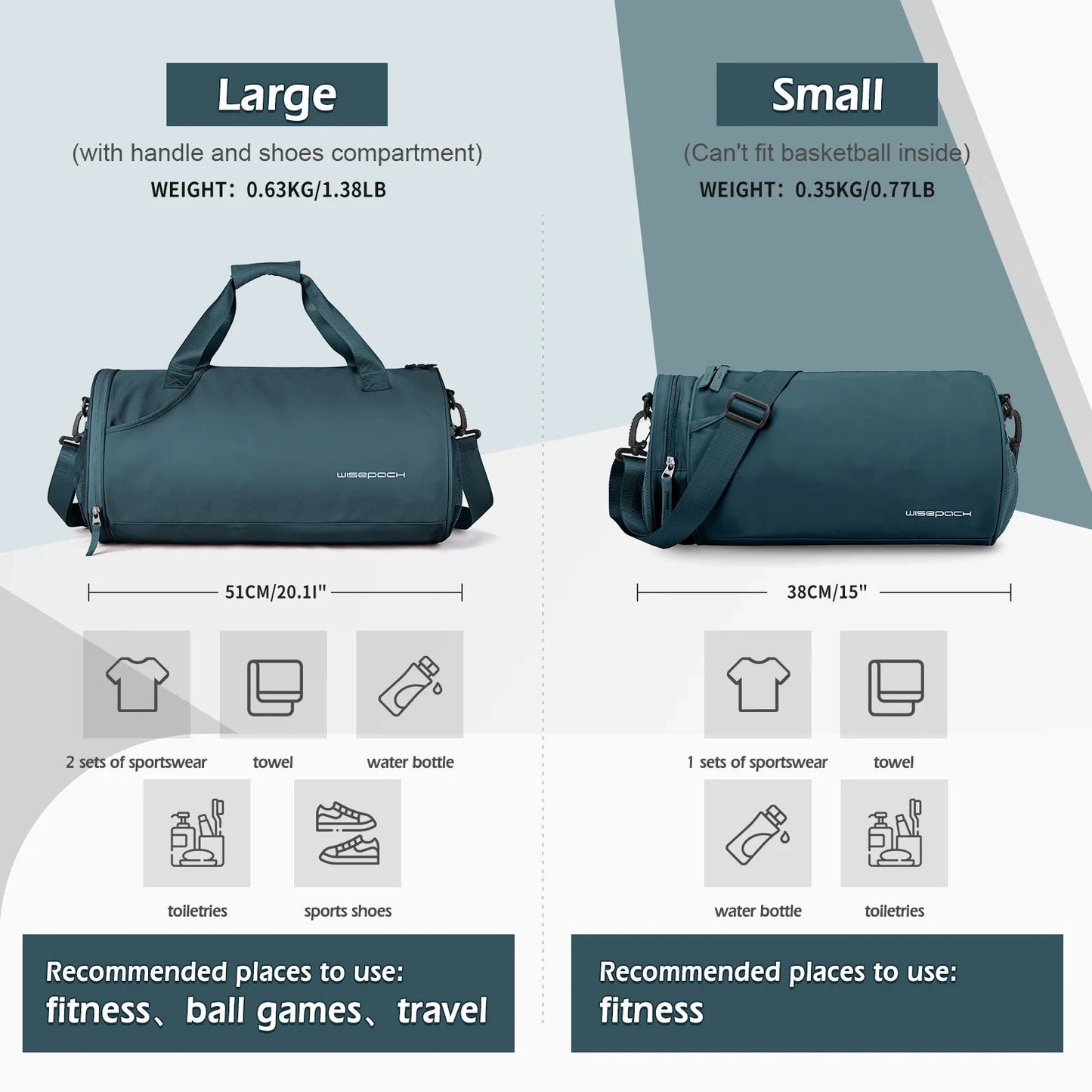 Sports Fitness Bag Women Travel Bag Multi-functional Handbag Yoga Bag Short-Distance Weekender Travel Package Swimming Gym Bags