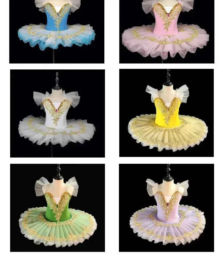 Summer Girl Dress Ballet Elegant Vestidos Kids Dance Costume Robe Fille Stage Children Outfit Baby Clothing Tutu Girls Dresses