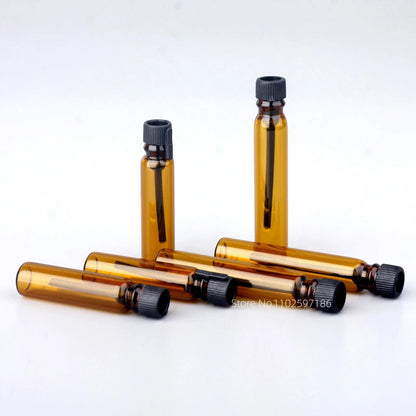 Glass Dropper Bottle Transparent Mini 1ml 2ml Stick Essential Oil with Inner Stopper Sample Trial Use Perfume Sub Bottles Empty - AMULET RING STORE