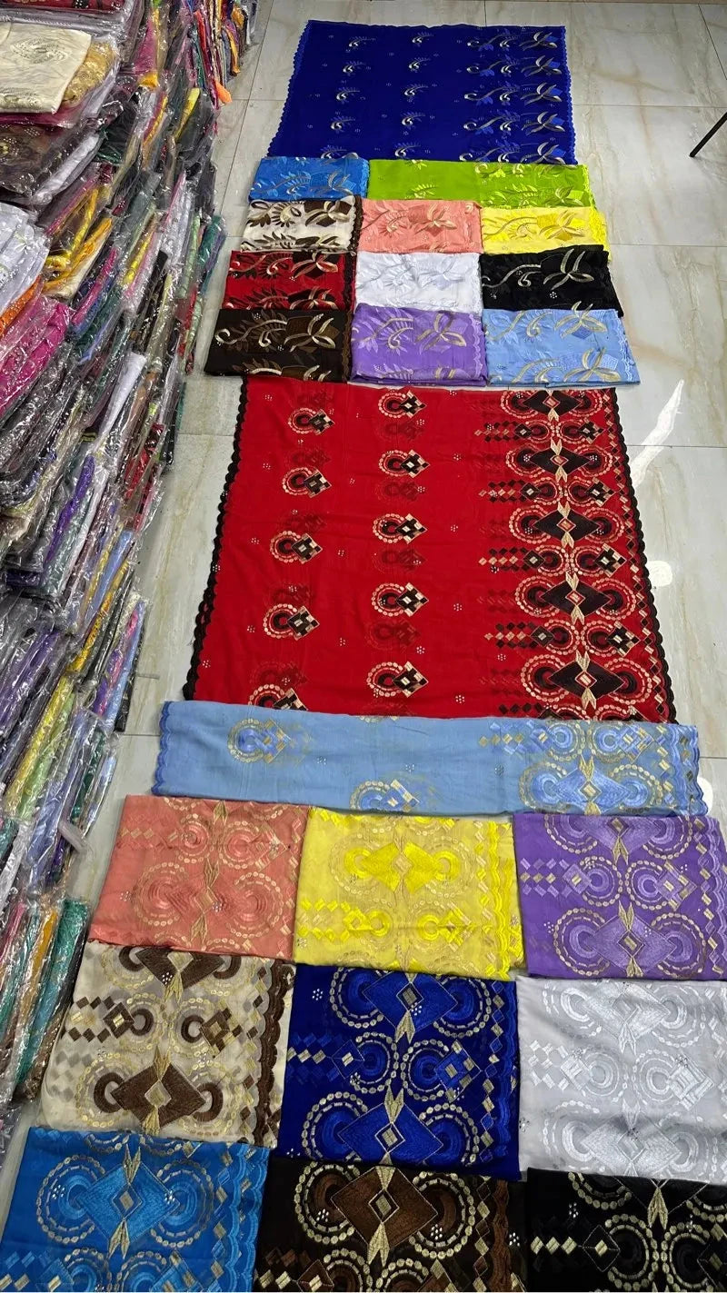 Sale 2025 New Dubai Islam Embroidered Shawl Soft Wool Jersey Hijab for Muslim Women Long Style New African Net for Spring Summer - AMULET RING STORE