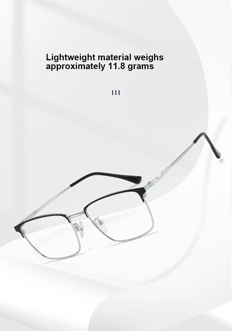 Men Prescription Glasses Optics Lenses  Reading Glasses Women Blue Light Blocking Myopia Eyewear Metal Titanium Eyeglasses Frame