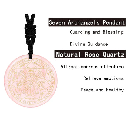 Seven Archangels Amulet Natural Crystal Quartz Necklaces