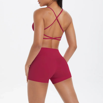 2PCS Yoga Set Nude Feeling Workout Sets Women Tracksuit Gym Push Up Fitness Running Workout Sportwear Sport Bra Leggings Suit