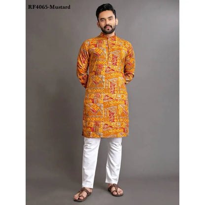 2025 Men's Clothing Stand Collar Golden Print Long Sleeve Shirt Trendy Hip Hop Casual Clothes Ethnic Style Mid-Length Top