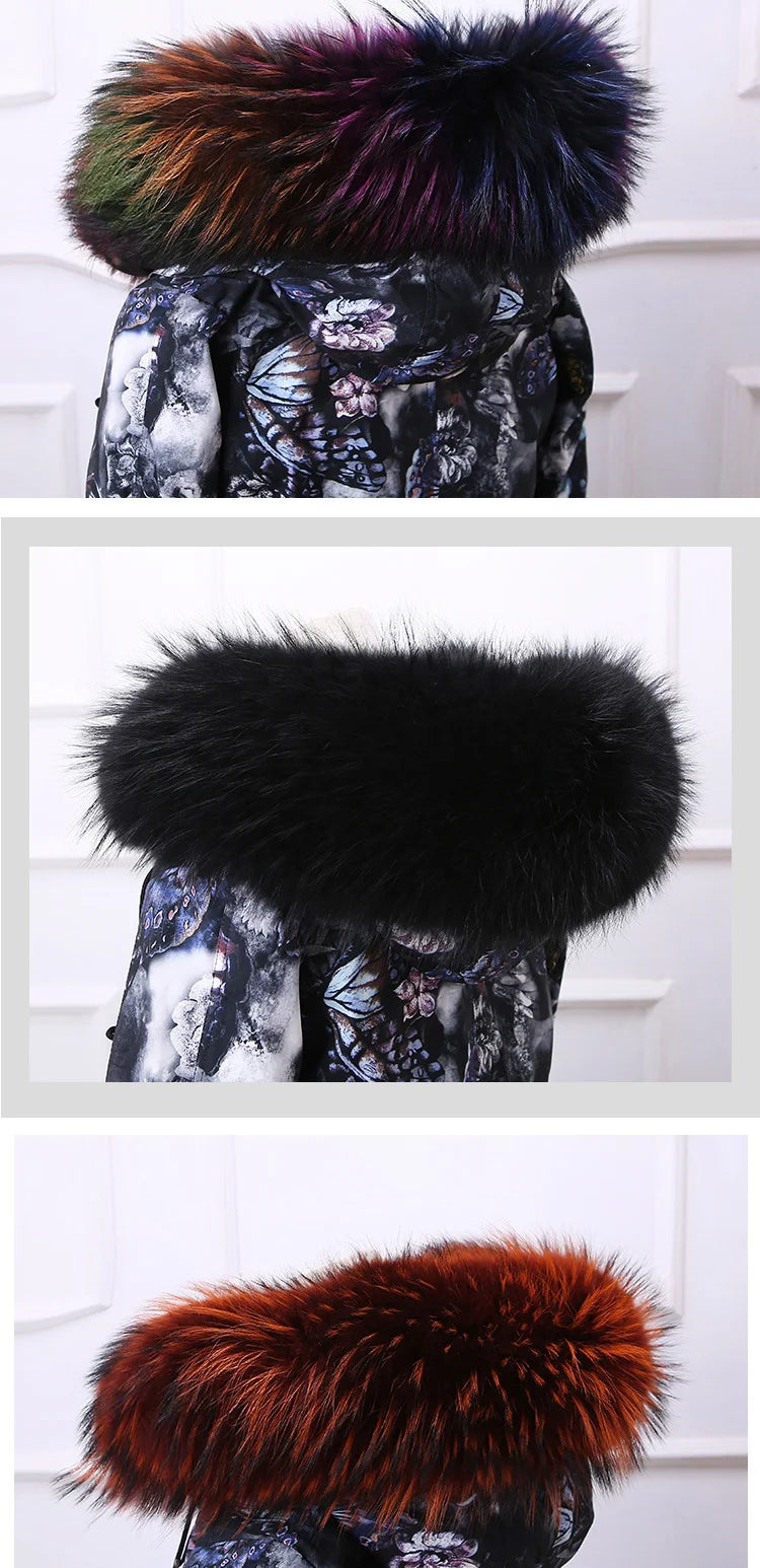 Raccoon Fur Collar 100% Real Fur Fashion Scarves For Ladies Neck Warmer Women Winter Natural Fur Scarf Decor White Fur Scarf