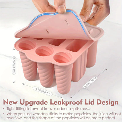 Popsicles Mold Reusable Easy-Release Silicone Homemade Maker Ice Pop Mold Trays with 50 Popsicle Sticks Summer Gifts - AMULET RING STORE