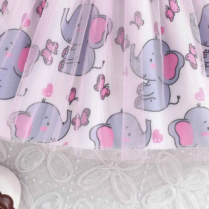 2Piece Spring Autumn Newborn Girls Clothes Korean Cartoon Cute Coat+Mesh Bow Print Sleeveless Dress Baby Boutique Clothing BC628