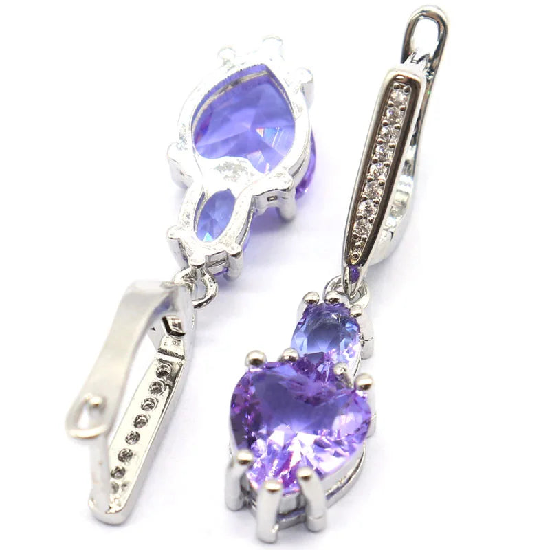 Buy 4 Get 1 Free 34x8mm 5.6g Color Changing Zultanite Alexandrite Topaz CZ Women Gift Silver Dangle Earrings