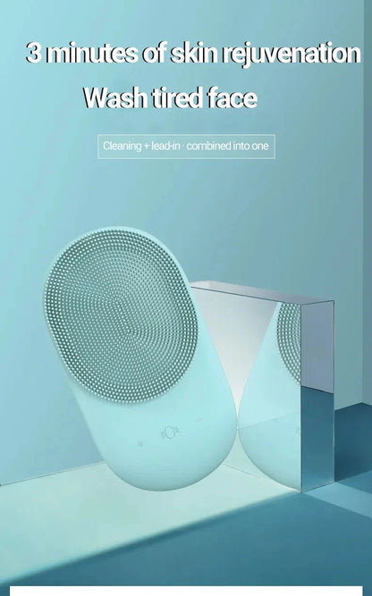 Rechargeable Sonic Face Cleanser Washing Skin Massager Ultrasonic Silicone Electric Mini Facial Cleansing Brush