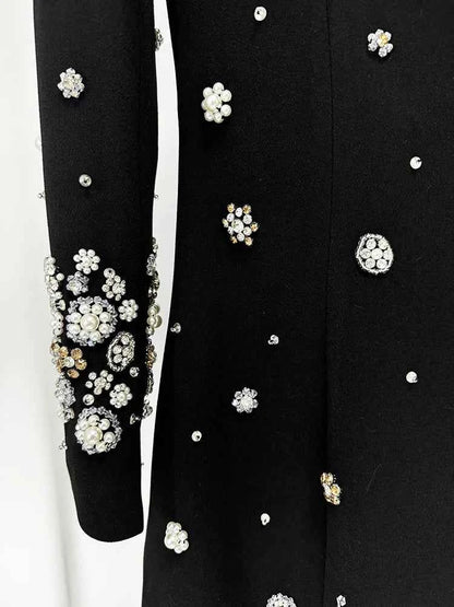 HIGH STREET Newest Fashion 2025 Designer Party Vestido Women's Formal Long Sleeve Luxurious Beaded Long Maxi Dress