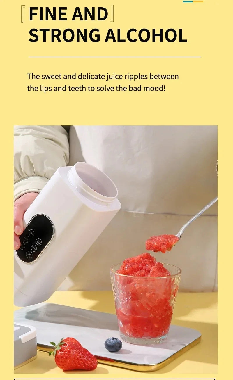 Electric Blender Rechargeable Portable Juicer USB Charging Hand Blender Electric Fruit Juicer 12 Blades Crushed Ice Juicer Cup - AMULET RING STORE